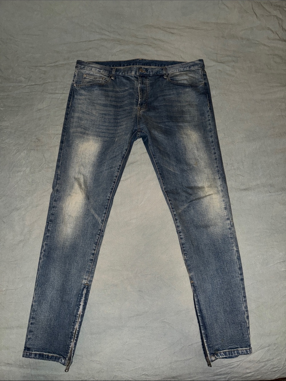 Men's MNML Slim Fit Blue Washed Jeans